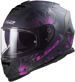 LS2 Storm II Burst - Integraalhelm - Geïntegreerd zonnevizier - Mat Zwart / Roze (S)