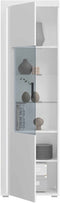 Furnilux Skylight - Vitrinekast met lichtkoepel - Deels open en dichte kast - Wit hoogglans MDF - 37x60x202cm