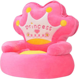 vidaXL - Kinderstoel - prinses - pluche - roze