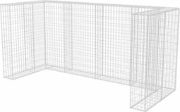 vidaXL - Schanskorf - drievoudige - vuilnisbak - ombouw - 250x100x120 - cm - staal