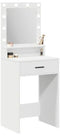 vidaXL - Kaptafel - met - LED - Verlichting - - - Wit - - - 50x41x135 - cm
