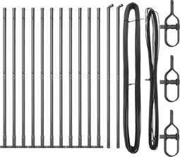 vidaXL - Hekpalen - met - Basisplaten - 13 - stuks - Ø32mm - 78,5cm - Gegalvaniseerd - Staal