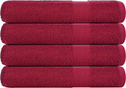 vidaXL - Handdoeken - 4 - st - 100x200 - cm - 360 - g/m² - 100% - katoen - bordeauxrood