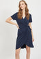 VILA VINAYELI SS KNEE WRAP DRESS - Dames Jurk - V-hals - Maat L