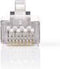 RJ45-Connector - Male - Stranded STP CAT6 - Recht - Verguld - 10 Stuks - PVC - Transparant - Polybag