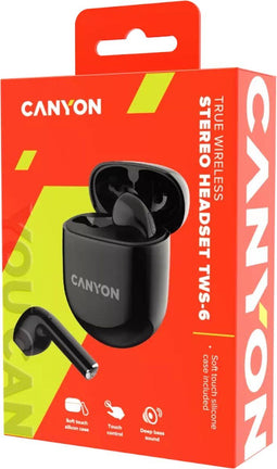 Canyon CNS-TWS6 - TWS Bluetooth Headset - Gaming Mode BT 5.3 - Zwart