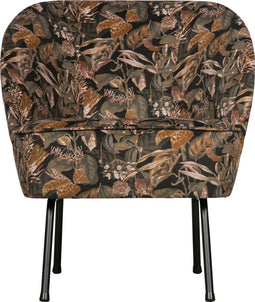 BePureHome Vogue Fauteuil - Velvet - Bouquet Zwart - 69x57x70
