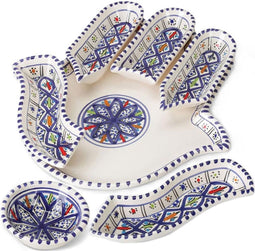 Khamsa dipping en serveerset-aardewerk en handgemaakt