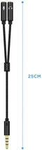 Aisens A128-0416 - Kabel 3.5mm Mannelijk naar 2 x 3.5mm Vrouwelijk - 0,25 m - Zwart