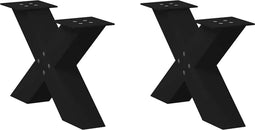 vidaXL - Salontafelpoten - 2 - st - X-vormig - 60x(30-31) - cm - staal - zwart