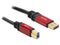 Delock 1.0m USB 3.0 A-B - USB-kabel - Overdrachtsnelheid tot 5 GB/s - Rood Zwart