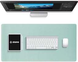 Stane Bureauonderlegger - XXL Muismat - Vegan Leer - Antislip - Groen - 80x40 cm