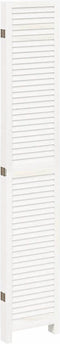vidaXL - Kamerscherm - met - 5 - panelen - massief - paulowniahout - wit