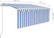 vidaXL - Luifel - automatisch - uittrekbaar - met - rolgordijn - 6x3 - m - blauw - wit