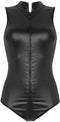 Christine Xenna - Wetlook Body - 2-kanten rits - Zwart