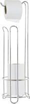 Wc/toiletrol houder staand zilver - Toilet/badkameraccessoires - Toilet/badkamerbenodigdheden