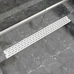vidaXL - Douchegoot - rechthoekig - 1030x140 - mm - roestvrij - staal