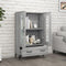 vidaXL - Hoge - kast - 70x31x115 - cm - bewerkt - hout - grijs - sonoma - eikenkleurig