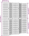 vidaXL - Kamerscherm - met - 5 - panelen - massief - paulowniahout - wit