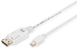 Assmann AK-340102-020-W - Mini DisplayPort - DisplayPort Adapterkabel - 2m Wit