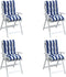 vidaXL - Stoelkussens - 4 - st - lage - rug - gestreept - oxford - stof - wit - en - blauw