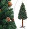 vidaXL - Kerstboom - met - echt - hout - en - dennenappels - smal - 210 - cm - PVC - groen