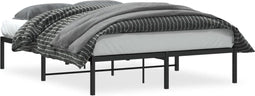 vidaXL - Bedframe - metaal - zwart - 140x190 - cm
