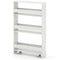 Coast Slanke Opbergwagen - 4 Niveaus - Smal - Mobiel - met Open Planken - Wit - 47,5 x 13 x 80,5 cm