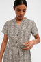 Object - OBJSELINE S/S SHIRT DRESS NOOS - Geweven jurk met tailleband - Sandshell Black Dots