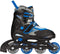 Nijdam Inlineskates Junior - Verstelbaar - Softboot - Zwart/Blauw/Grijs