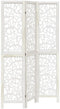 vidaXL - Kamerscherm - met - 3 - panelen - massief - paulowniahout - wit