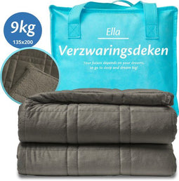 Ella Verzwaringsdeken - Zwaartedeken 9 kg - Fluweel & Sherpa 135 x 200 cm - Grijs