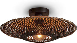 GOOD&MOJO Plafonniere Kalimantan - Bamboe Zwart - Ø44cm - Modern