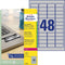 Avery Zweckform L6009-8 - Etiketten typeplaatjes 45,7 x 21,2 mm - Robuust en permanent hechtend - Zilver (384 stuks)