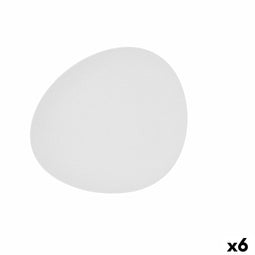 Eetbord Bidasoa Fosil Wit Keramisch Ovalen 28 x 24,8 x 2,5 cm (6 Stuks)