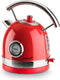 Korona 20667 - Snoerloze Waterkoker - 1,8L 2200W Retro Temperatuurmeter - Rood