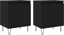 vidaXL - Nachtkastjes - 2 - st - 40x30x50 - cm - bewerkt - hout - zwart