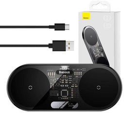 Baseus WXSX010101 - Dual Induction Charger - 20W QI Draadloos - Zwart