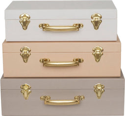 Jabadabado Opbergkoffer Set van 3 stuks - Beige
