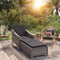 vidaXL - Ligbed - met - donkergrijs - kussen - poly - rattan - grijs