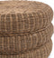 Riviera Maison Poef Rond - Rustic Rattan Macaron Voetenbankje - Bruin