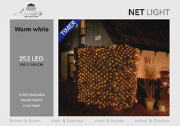 Anna's Collection Kerstverlichting - met timer - 252 LED - warm wit - 200x140cm