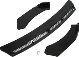 Universele zwarte bumperlip spoiler van ABS - 3 stuks