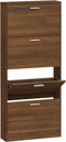 vidaXL - Schoenenkast - 59x17x150 - cm - bewerkt - hout - bruin - eikenkleur