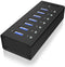 Icy Box IB-AC618 - 7-poorts USB 3.2 Hub met USB oplaadpoort - Zwart