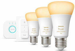 Philips Hue Starterkit E27 White Ambiance - 3 lampen 1100 lumen - Inclusief Bridge en Dimmer Switch