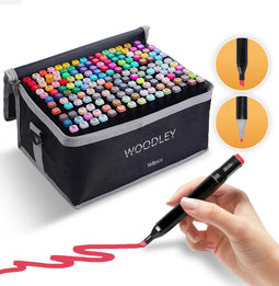 Woodley Twinmarkers - Dubbelzijdige stiften - 168 kleuren - Alcohol markers (168 stuks)
