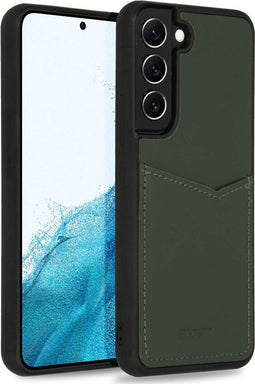 Accezz Samsung Galaxy S22 - Back Cover - Premium Leather Card Slot - Groen