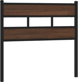 vidaXL - Hoofdbord - 80 - cm - bewerkt - hout - en - staal - bruin - eikenkleurig