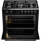 ETNA FG190ZWA - Gasfornuis 90 cm - 5 branders inclusief wokbrander - Zwart
